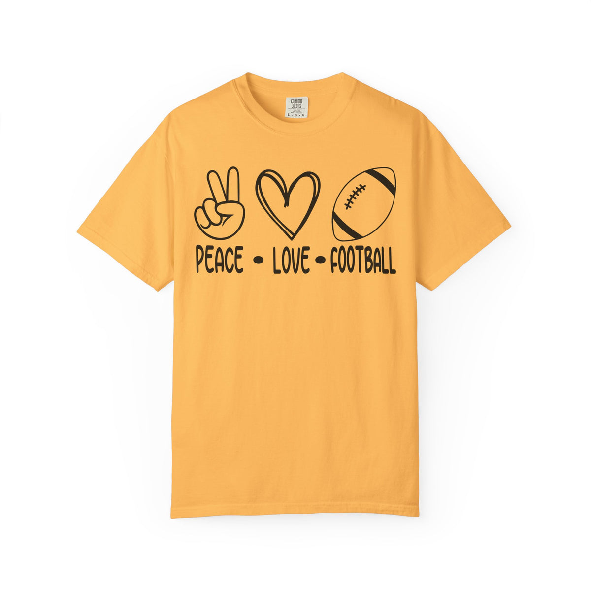 Peace Love Football Unisex Garment-Dyed T-shirt