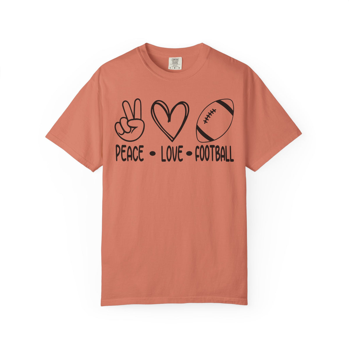 Peace Love Football Unisex Garment-Dyed T-shirt