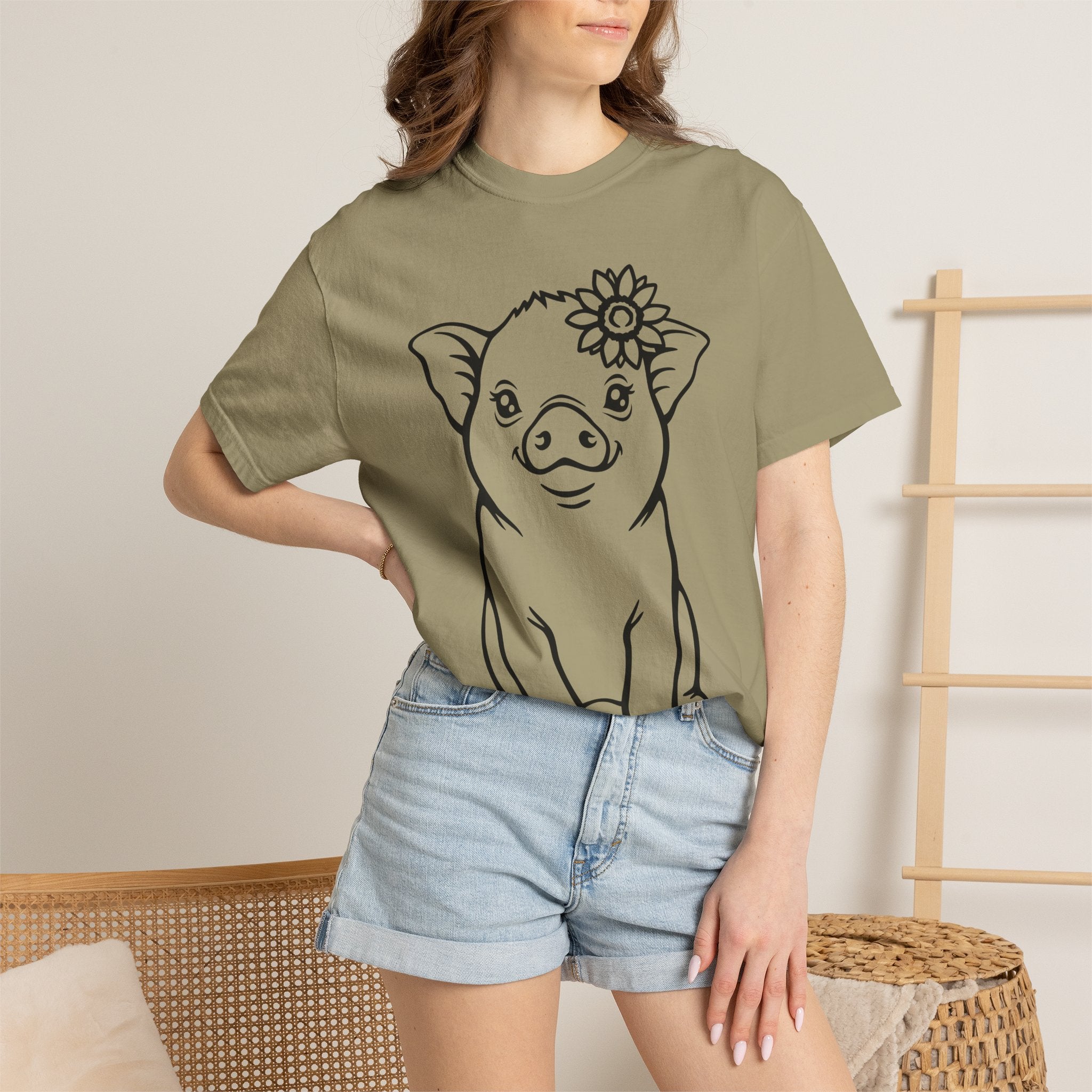 Cute Pig Unisex Garment-Dyed T-shirt