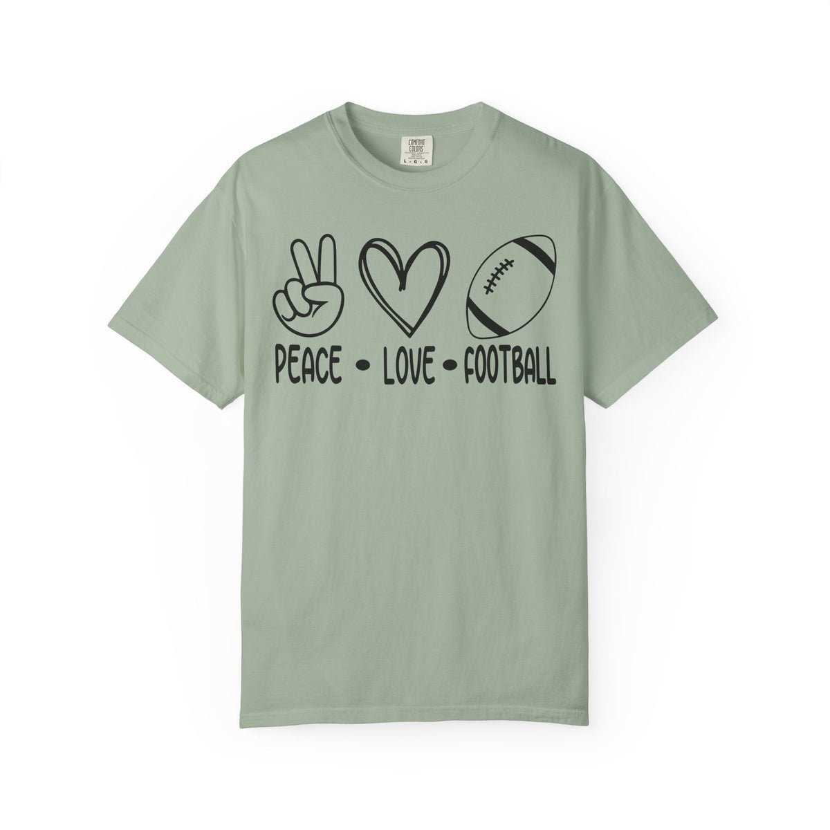 Peace Love Football Unisex Garment-Dyed T-shirt