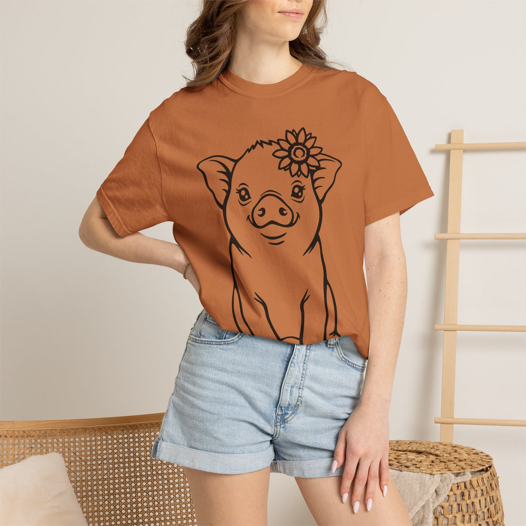 Cute Pig Unisex Garment-Dyed T-shirt