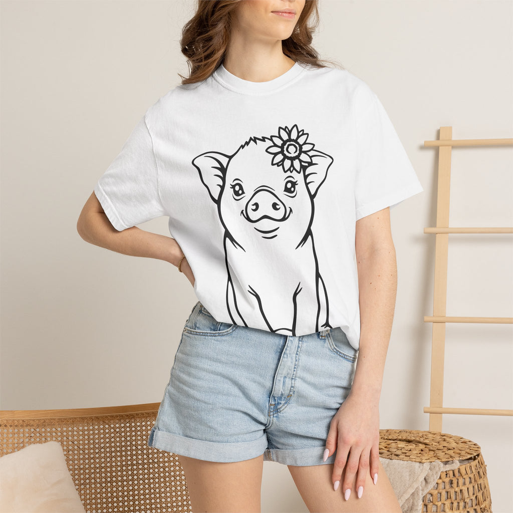 Cute Pig Unisex Garment-Dyed T-shirt