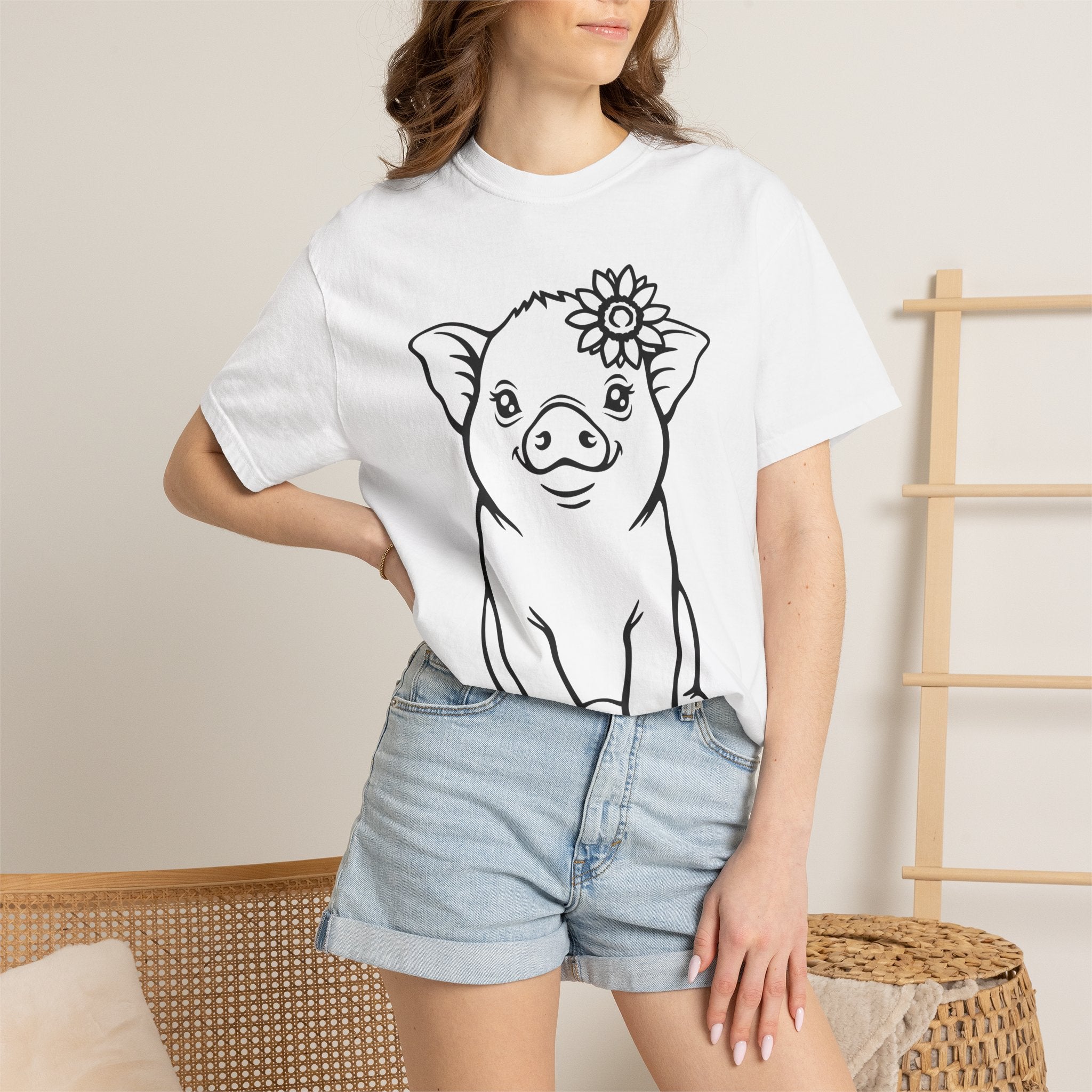 Cute Pig Unisex Garment-Dyed T-shirt