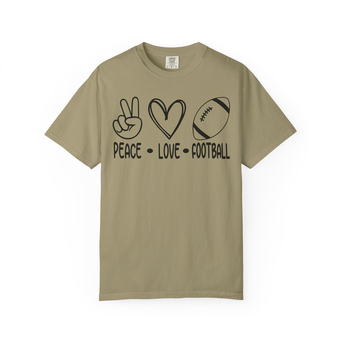 Peace Love Football Unisex Garment-Dyed T-shirt