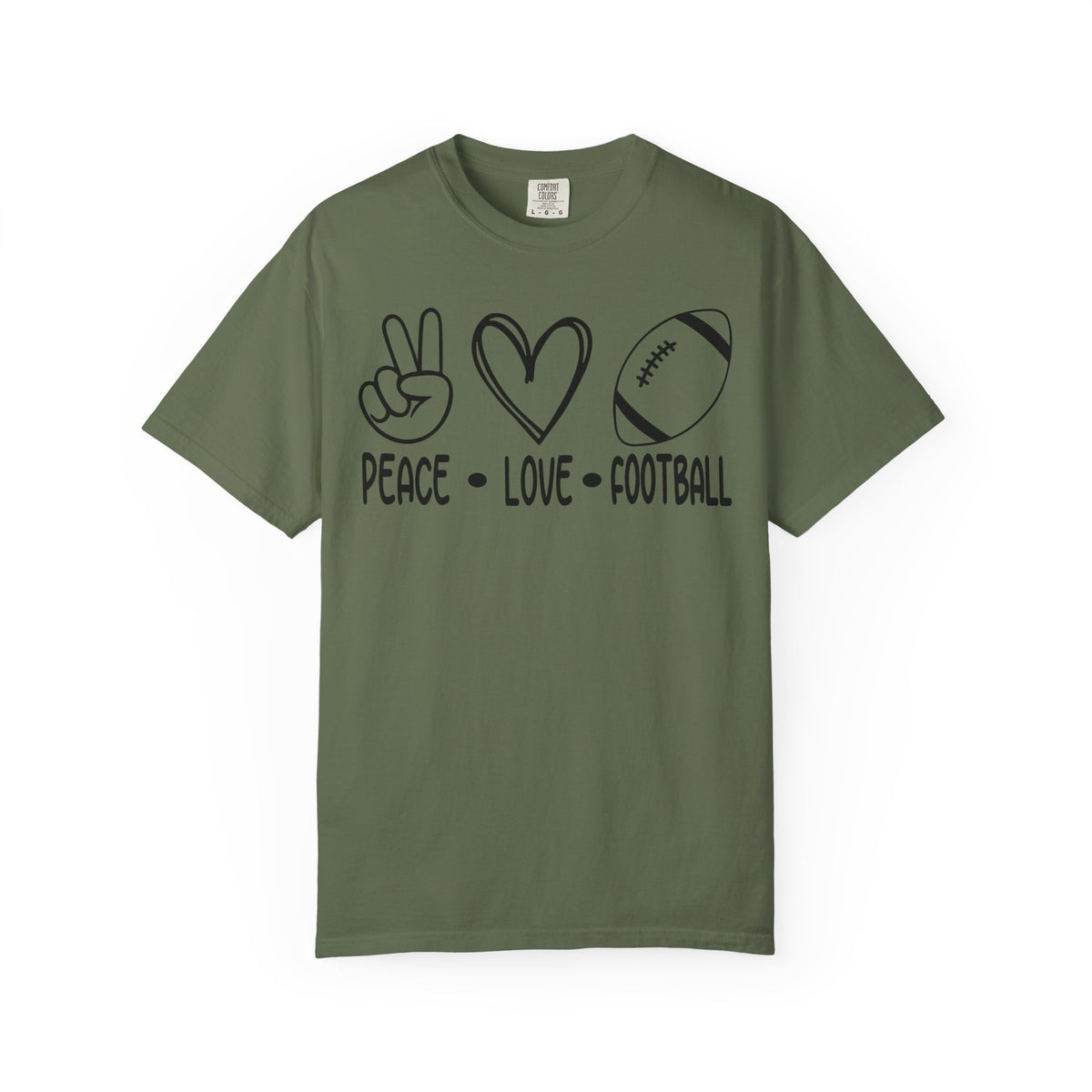 Peace Love Football Unisex Garment-Dyed T-shirt