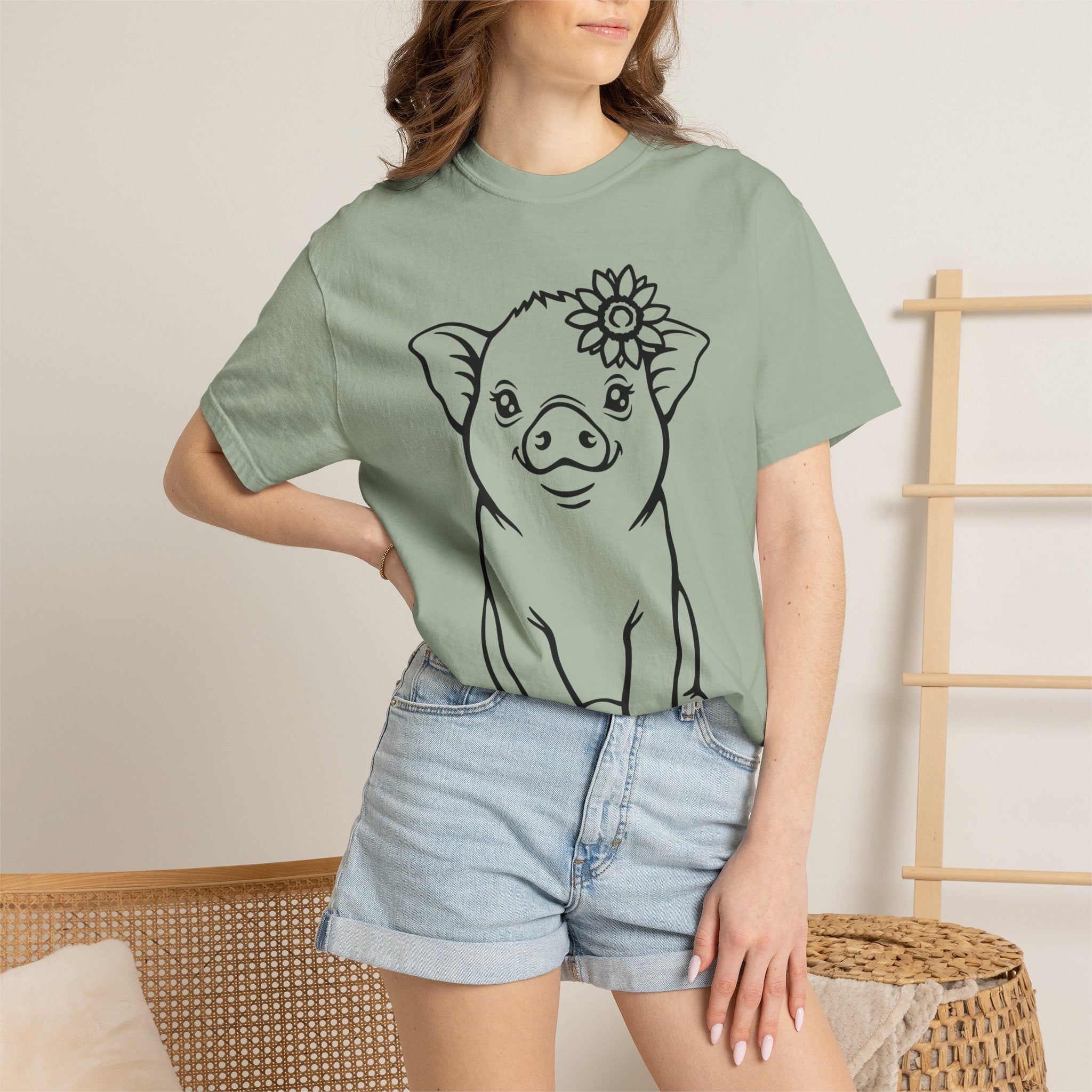Cute Pig Unisex Garment-Dyed T-shirt