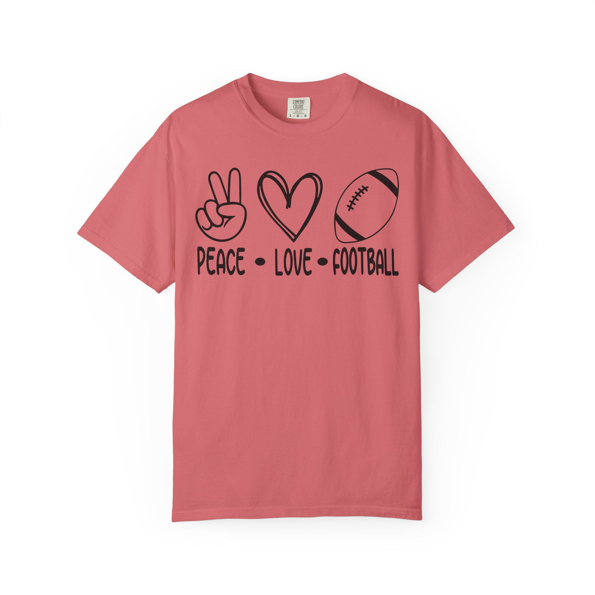 Peace Love Football Unisex Garment-Dyed T-shirt